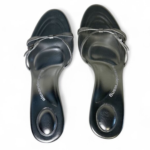 Alexander Wang Silver Lucienne 65 Strappy Slide 37.5 NWT - Picture 8 of 16